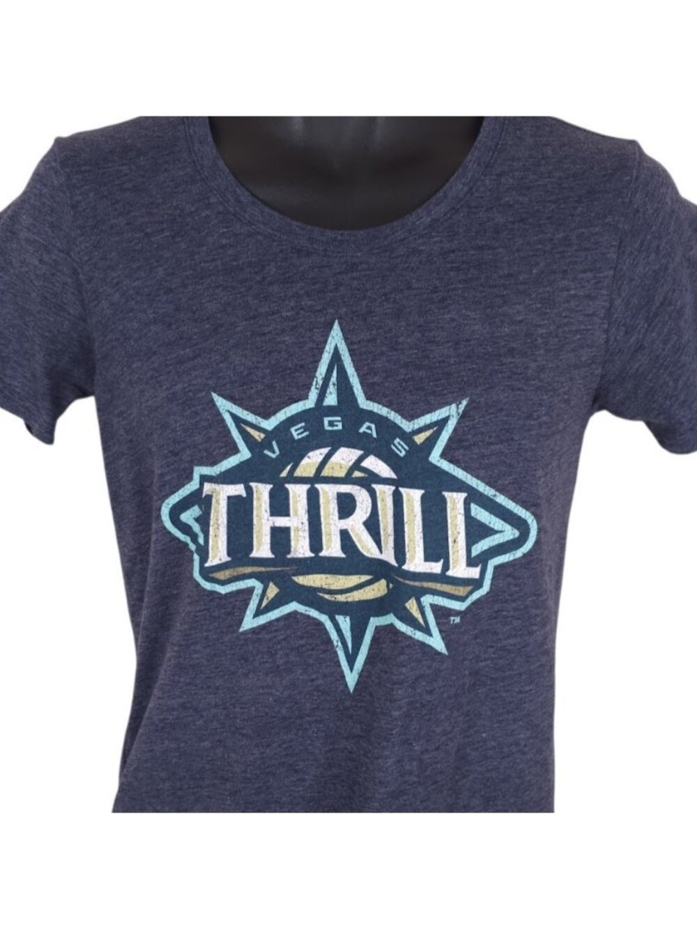 Vegas Thrill T Shirt Womens Size Medium Blue Professional Indoor Volleyball Team